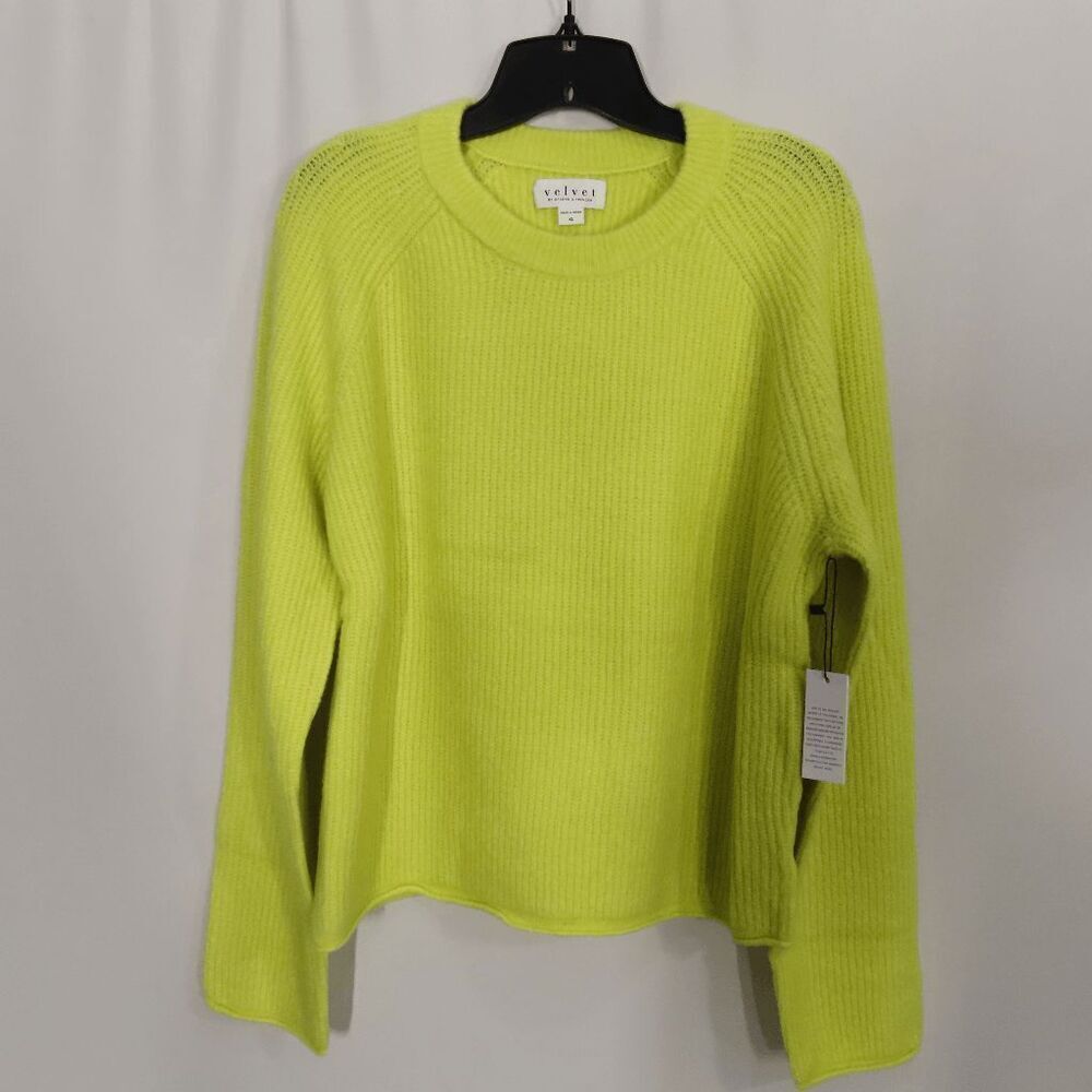 Velvet By Graham & Spencer Citron Crewneck Long Sleeve Wool Blend Sweater XL